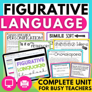 Figurative Language Unit for Upper Elementary