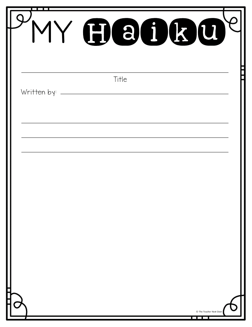 Haiku Poetry for Upper Elementary - The Teacher Next Door