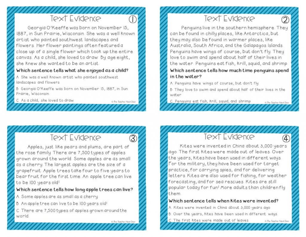 Teaching Text Evidence - The Teacher Next Door Within Citing Textual Evidence Worksheet