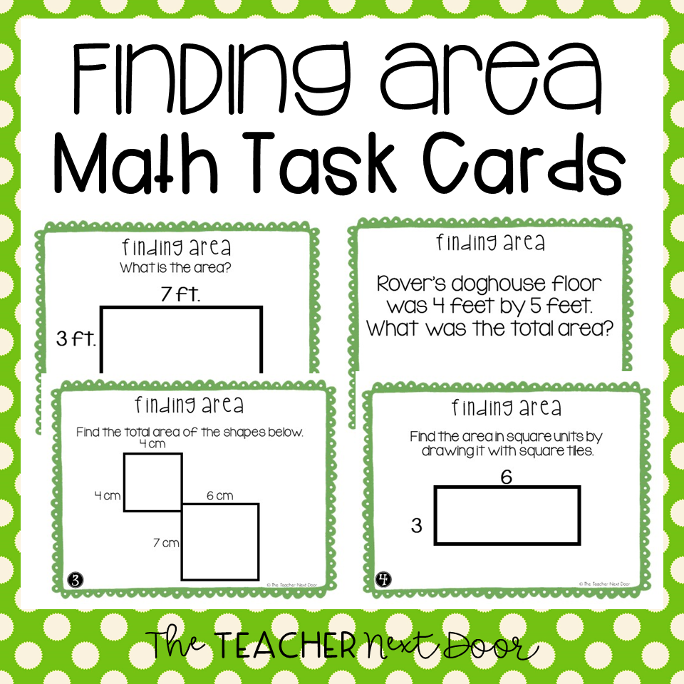 3rd Grade Finding Area Task Cards Area Math Center Area Activity