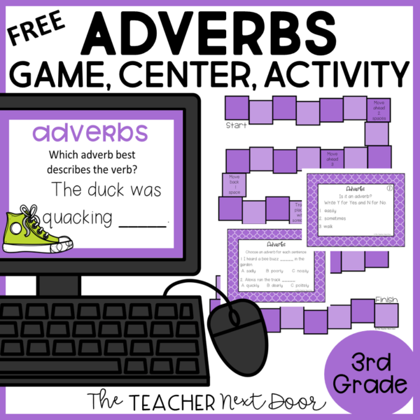 3rd Grade Grammar Games Adverbs FREE