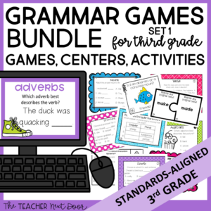 3rd Grade Grammar Games Bundle Set 1
