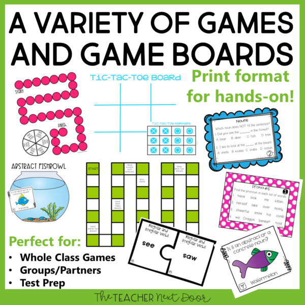 3rd Grade Grammar Games Bundle Set 1 Variety