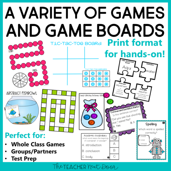 3rd Grade Grammar Games Bundle Variety