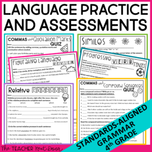 4th Grade Language Assessments and Practice Pages