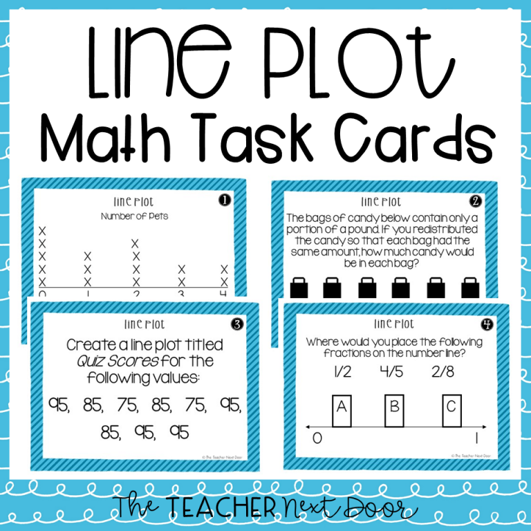 5th Grade Line Plots With Fractions Task Cards The Teacher Next Door