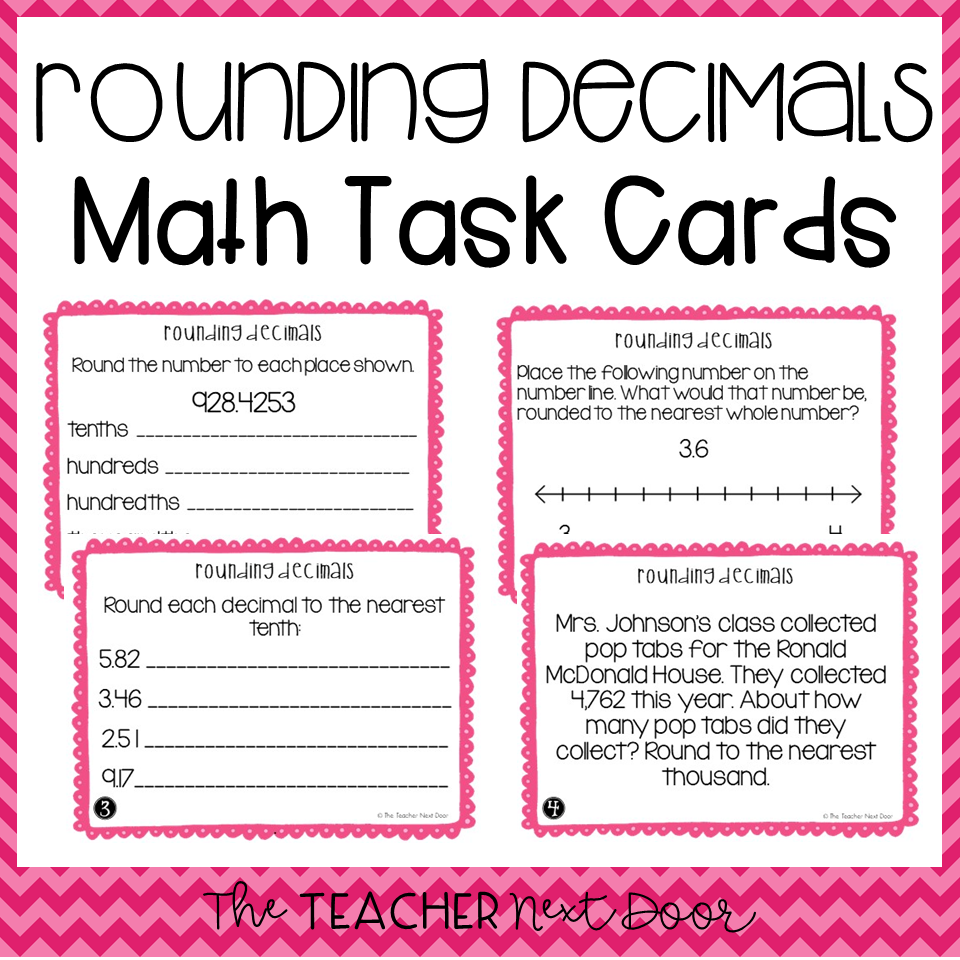 21th Grade Rounding Decimals Task Cards  Rounding Decimals Center With Regard To Rounding Decimals Worksheet 5th Grade