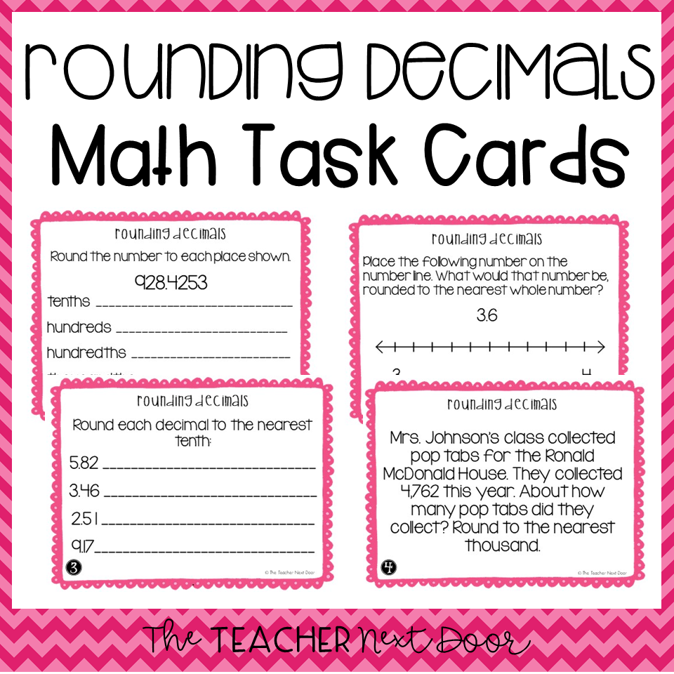 5th Grade Rounding Decimals Task Cards Rounding Decimals Center The