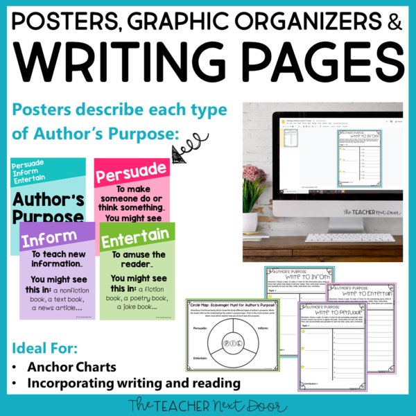 Author's Purpose for 3rd Grade Writing Pages