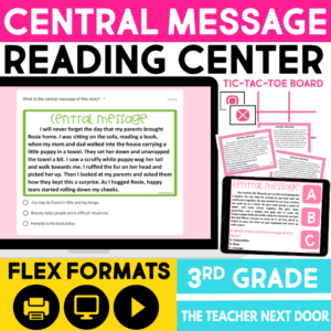 Central Message - Moral Reading Center for 3rd Grade