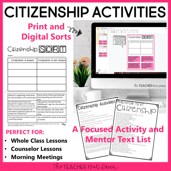 Character Education Citizenship - SEL Citizenship Activities in Print and Digital Activities