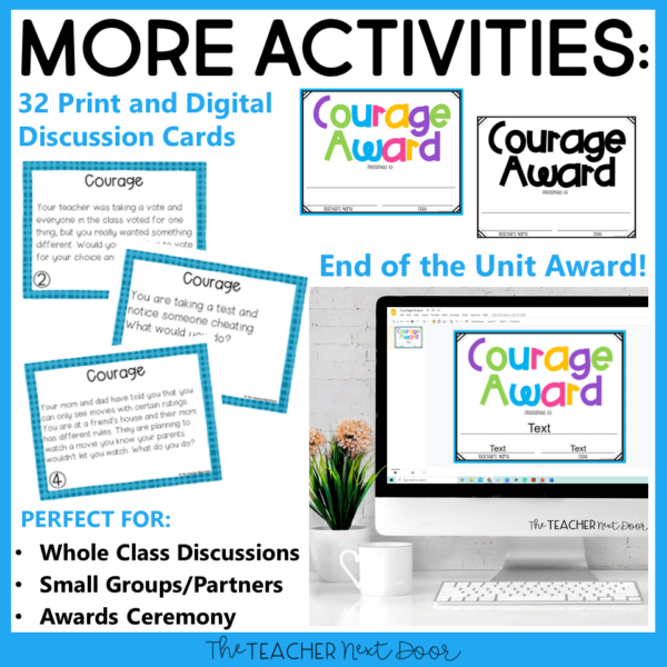 Character Education Courage - SEL Courage Activities in Print and Digital and More