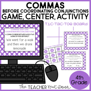 Commas Before Coordinating Conjunctions 4th Grade