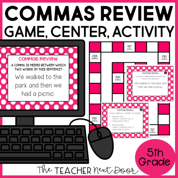 Commas Review 5th Grade