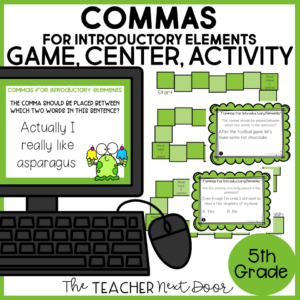Commas for Introductory Elements 5th Grade