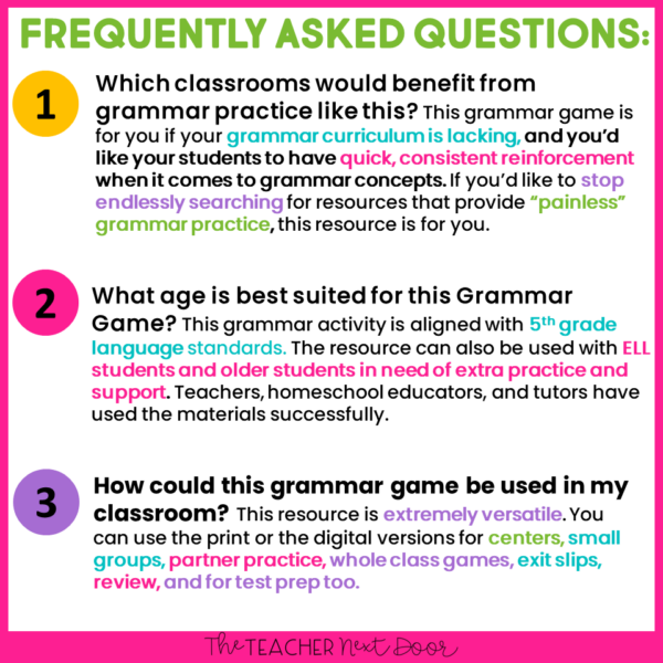 Commas for Qs, Yes and No, and Direct Address 5th Grade FAQs