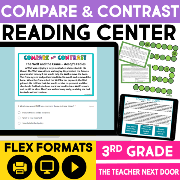 Compare and Contrast Reading Center Fiction for 3rd Grade