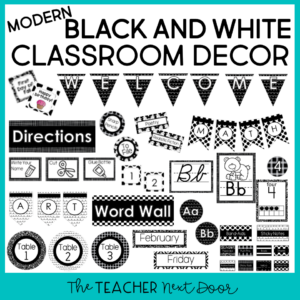 Cover Modern Black and White Classroom Decor