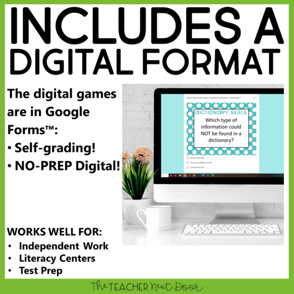 Dictionary Skills Game Grammar Games 3rd Grade Digital