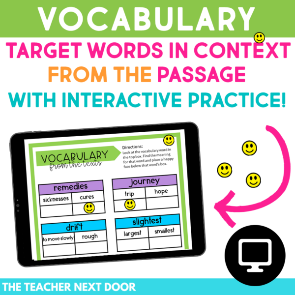 Digital Reading Compare and Contrast Nonfiction 4th Grade with Vocabulary