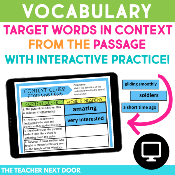 Digital Reading Unit 3rd Grade Nonfiction Context Clues to boost vocabulary