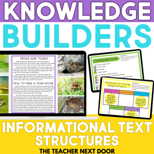 Digital Reading Unit Informational Text Structures 4th Grade