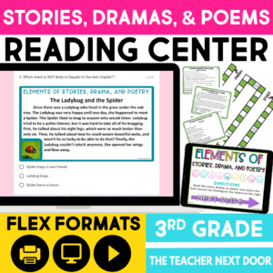 Elements of Stories, Dramas, and Poems Center Print and Digital 3rd Grade