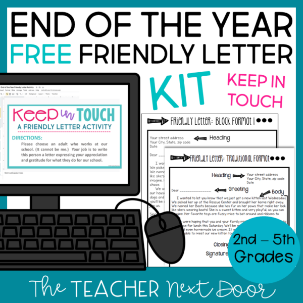 End of the Year Keep In Touch Friendly Letter - Print & Digital freebie