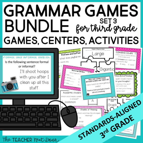 Grammar Games 3rd Grade Bundle Set 3