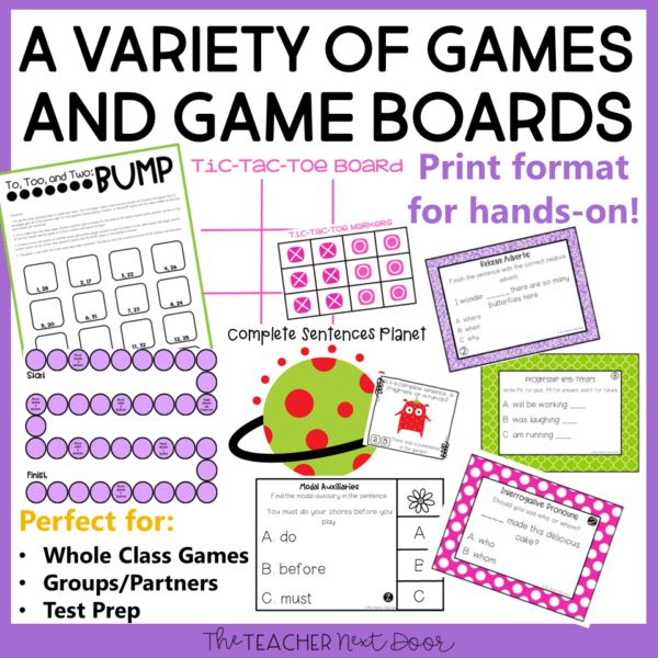 Grammar Games 4th Grade Bundle Set 1 Variety