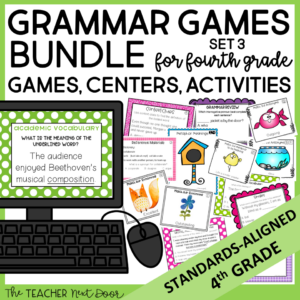 Grammar Games 4th Grade Bundle Set 3