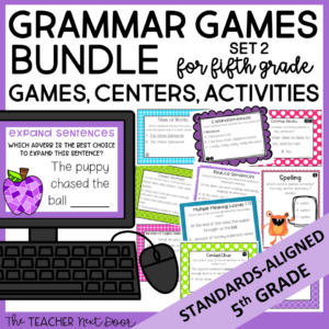 Grammar Games 5th Grade Bundle Set 2
