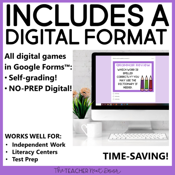 Grammar Games 5th Grade Bundle Set 3 Digital Format
