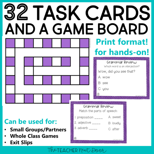 Grammar Review Games 5th Grade Task Cards