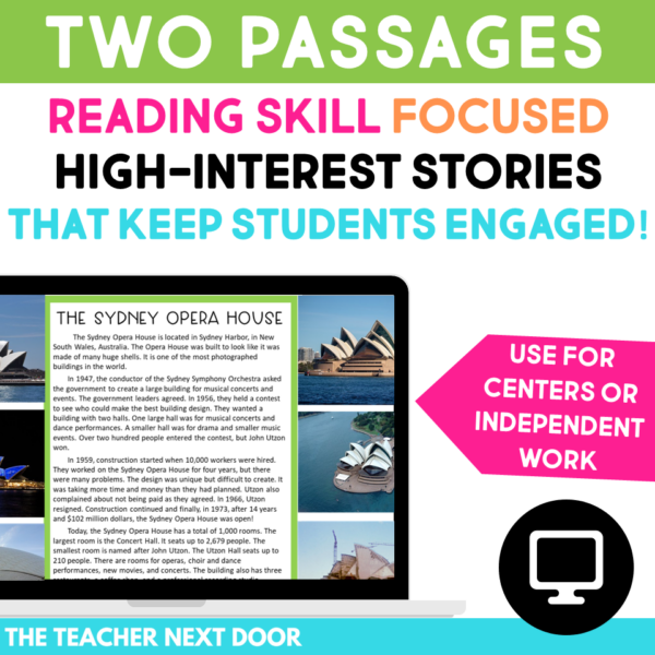 High Interest Passages Digital Reading Unit 3rd Grade Nonfiction Cause and Effect