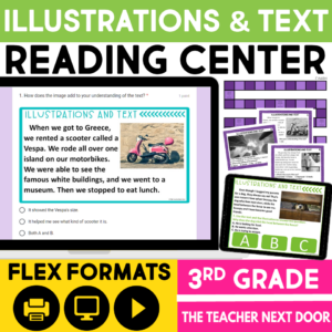 Illustrations and Text Center for Fiction 3rd Grade