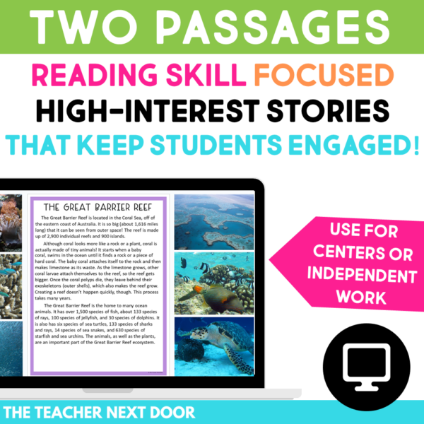Interactive Reading Unit 4th Grade Nonfiction with high interest Paired Passages