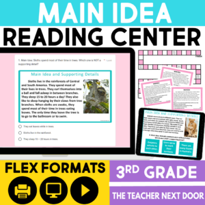 Main Idea Reading Center for 3rd Grade