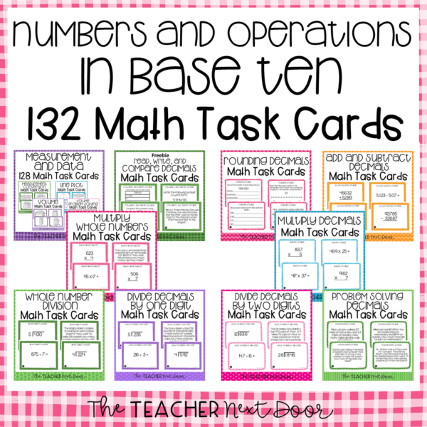 5th Grade Numbers and Operations in Base Ten Task Card Bundle