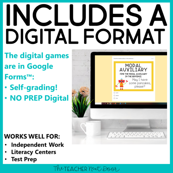 Modal Auxiliary 4th Grade Activities Digital Format
