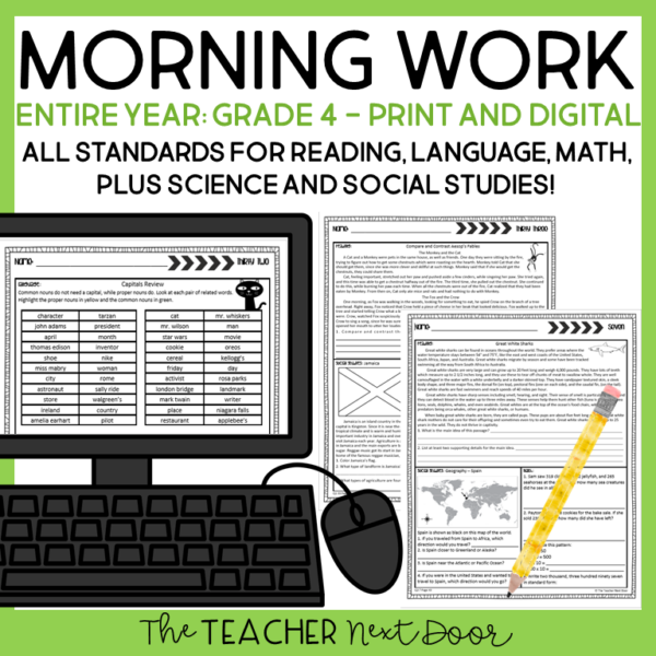 Morning Work 4th Grade Print and Digital