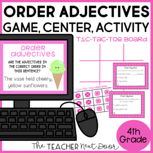Order Adjectives Activity 4th Grade