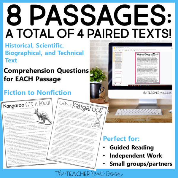Paired Texts Fiction to Nonfiction Print and Digital Passages