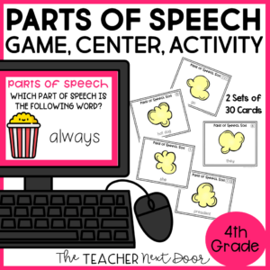 Parts of Speech 4th Grade Game