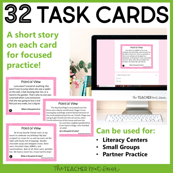 Point of View for Literature 32 Task Cards