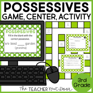 Possessives Game Print and Digital Grammar Games 3rd