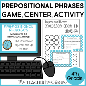 Prepositional Phrases Activities 4th Grade