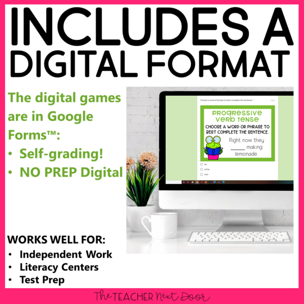 Progressive Verb Tenses 4th Grade Activity Digital Format