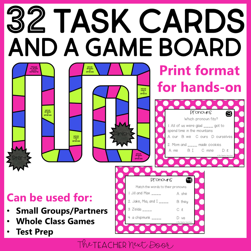 Pronouns Game Print and Digital - The Teacher Next Door