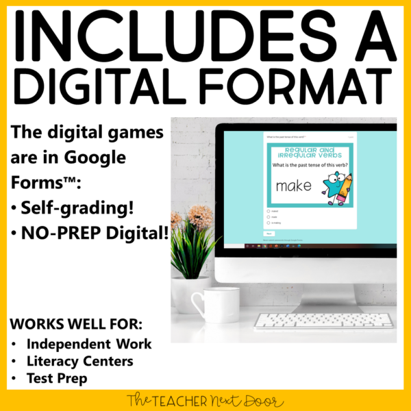 Regular and Irregular Verbs Game Print and Digital Format